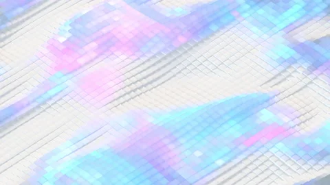 Wave of glowing cubes 3D render animation Stock Footage 218340167