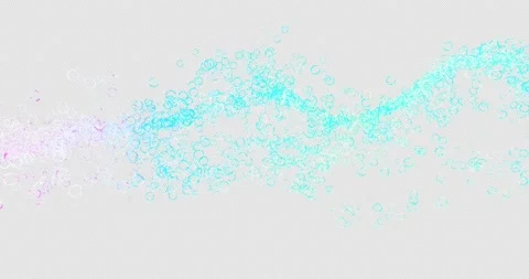 Wave of glowing violet green bubbles 3d illustration Stock Footage 155076841
