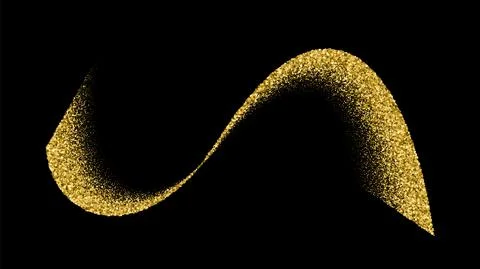 Wave Gold Glitter Texture. 库存插图