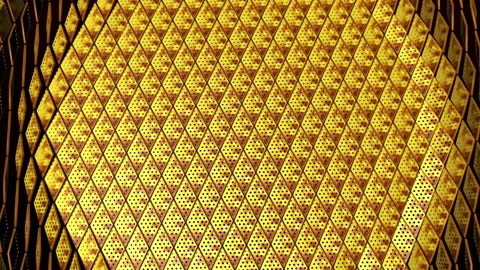 Wave Golden Rhombuses Stock Footage 164159107