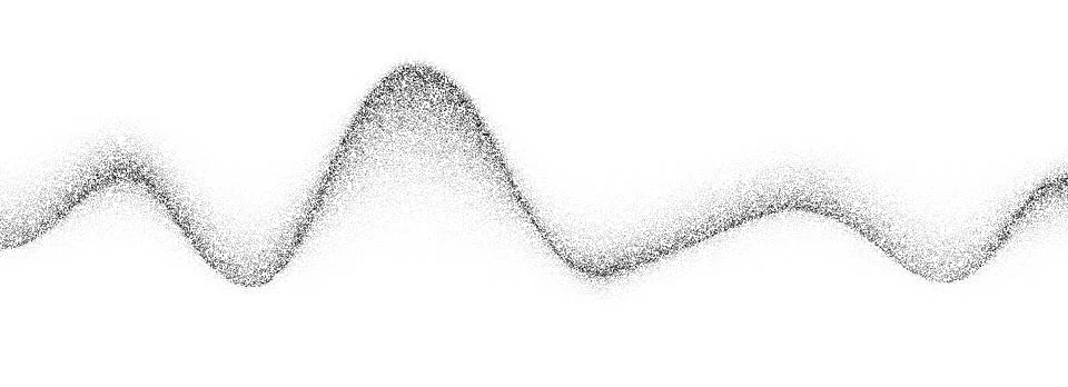 Wave grain gradient texture. Black stippled flowing line background. Grunge Illustrazione stock