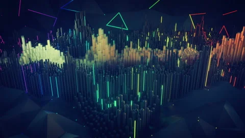 Wave graph equalizer VJ loop 3D render animation Stock Footage 119692251