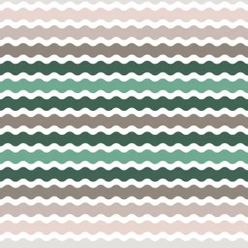 Wave green, brown gradient background, seamless pattern. Vector Stock Illustration