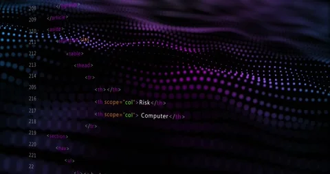 On wave grid loading, HTML snippet updating heading and appending links showing Stock Footage 317486870