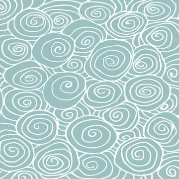 Wave hand drawn pattern, waves abstract background curled pattern Ilustración de archivo