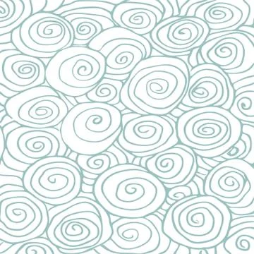 Wave hand drawn pattern, waves abstract background curled pattern Illustrazione stock