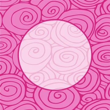 Wave hand drawn pattern, waves frame circle abstract background curled patter Ilustración de archivo