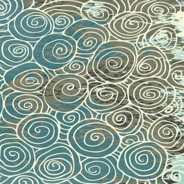 Wave hand drawn pattern, waves abstract background curled pattern 스톡 일러스트