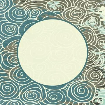 Wave hand drawn pattern, waves frame  circle abstract background curled pattern 스톡 일러스트
