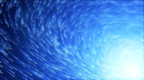 Wave of high speed data particle trails. 3D illustration with depth of field  Stock Illustration