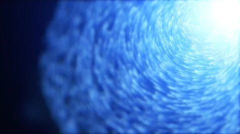 Wave of high speed data particle trails. 3D illustration with depth of field  Stock Illustration