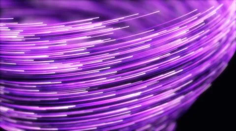 Wave of high speed data particle trails. 3D illustration with depth of field  Stock Illustration