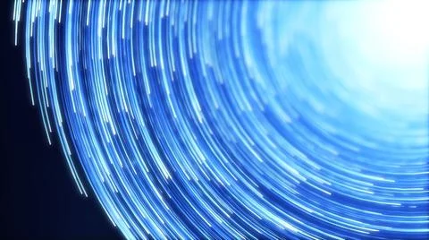 Wave of high speed data particle trails. 3D illustration with depth of field  Stock Illustration