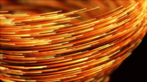 Wave of high speed data particle trails. 3D illustration with depth of field  Stock Illustration