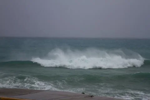 Wave Hurricane Irma Santo Domingo Stock Photos