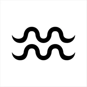 Wave icon black isolated object Stock Illustration