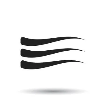 Wave icon. Flat vector illustration. Wave sign symbol with shadow on white ba Stock Illustration
