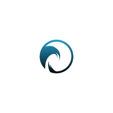 Wave icon logo simple design template vector Stock Illustration
