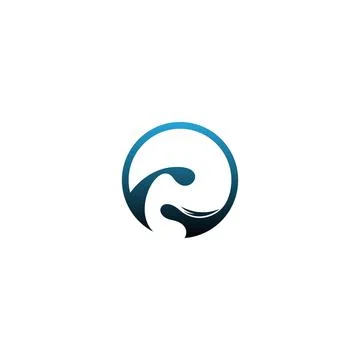 Wave icon logo simple design template vector イラスト素材