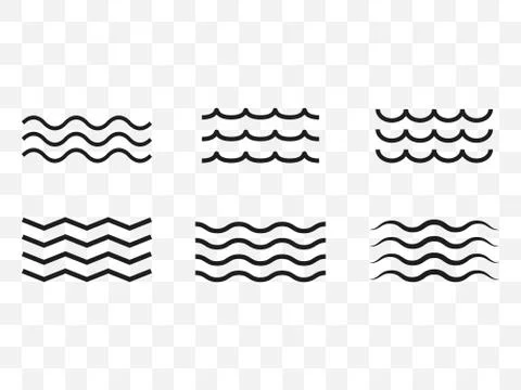 Wave icon set background. Vector illustrations. Flat design. Stock Illustration