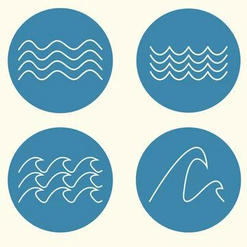 Wave icon set Stock Illustration