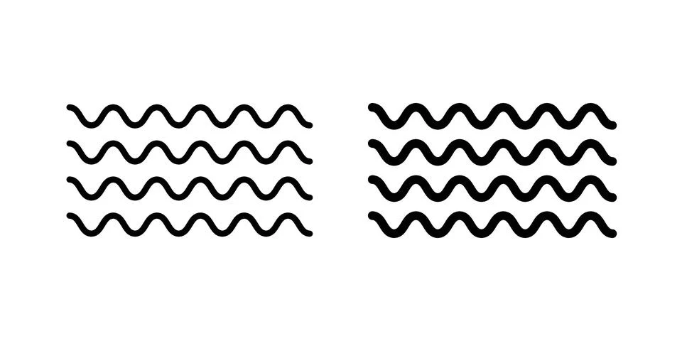 Wave icon set modern line and solid style collection. Stock Illustration