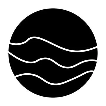 Wave icon symbol circle isolated on white background Stock Illustration