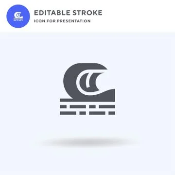 Wave icon vector, filled flat sign, solid pictogram isolated on white, logo イラスト素材