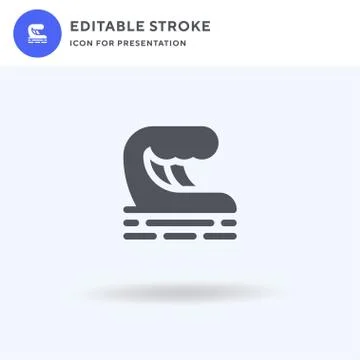 Wave icon vector, filled flat sign, solid pictogram isolated on white, logo i Stock Illustration