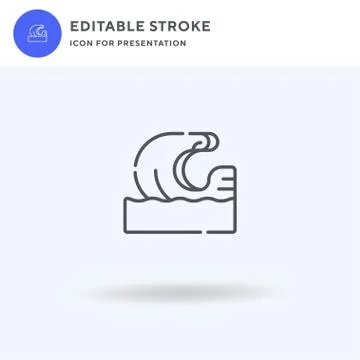 Wave icon vector, filled flat sign, solid pictogram isolated on white, logo i Stock Illustration