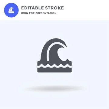Wave icon vector, filled flat sign, solid pictogram isolated on white, logo イラスト素材