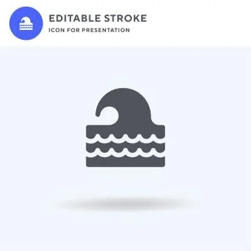Wave icon vector, filled flat sign, solid pictogram isolated on white, logo イラスト素材
