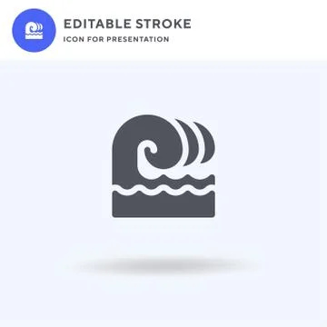 Wave icon vector, filled flat sign, solid pictogram isolated on white, logo イラスト素材