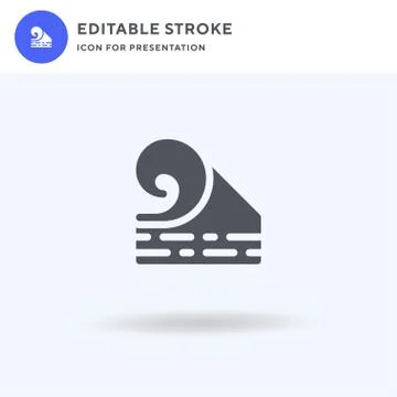 Wave icon vector, filled flat sign, solid pictogram isolated on white, logo イラスト素材