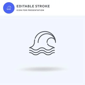 Wave icon vector, filled flat sign, solid pictogram isolated on white, logo Stock Illustration