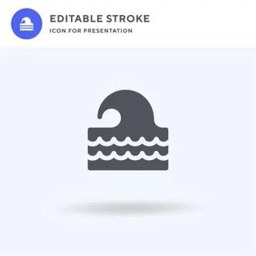 Wave icon vector, filled flat sign, solid pictogram isolated on white, logo イラスト素材