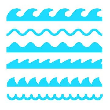 Wave icon vector line sea ocean logo water simple element illustration. Wave Stock Illustration