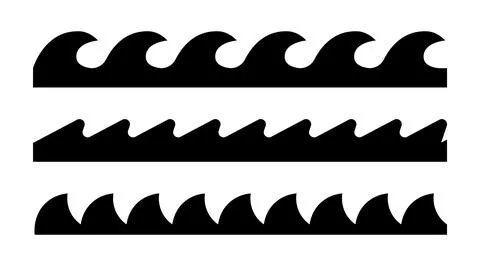 Wave icon vector line sea ocean logo water simple element illustration. Wave Stock Illustration