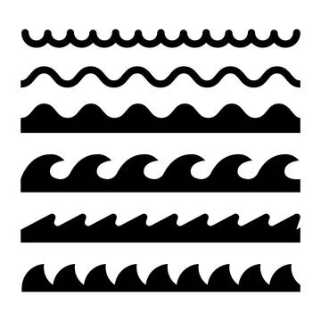 Wave icon vector line sea ocean logo water simple element illustration. Wave Stock Illustration
