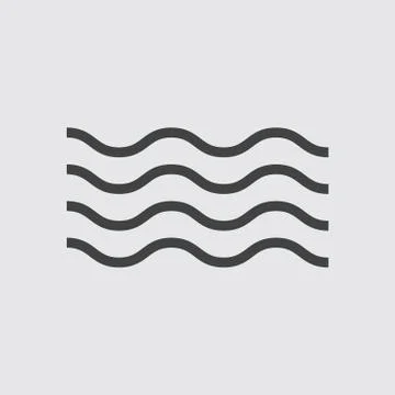 Wave Icon, vector wave Icon Eps10 Stock Illustration