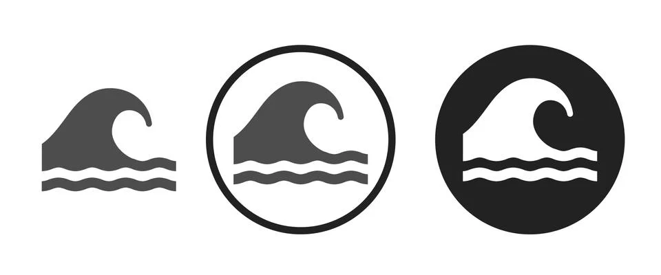 Wave icon . web icon set .vector illustration Stock Illustration