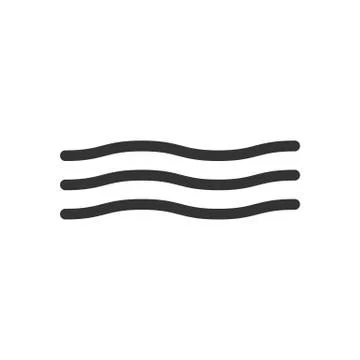Wave icon on white background. Vector illustrations. Flat design. Stock Illustration
