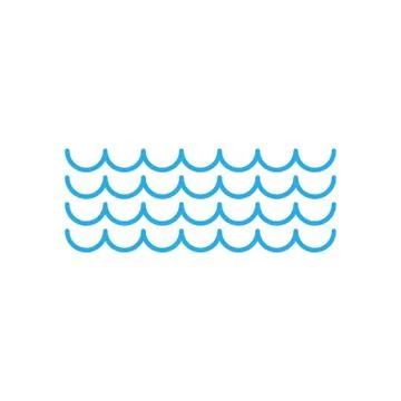 Wave icon on white background. Vector illustrations. Flat design. Stock Illustration