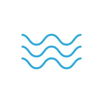Wave icon on white background. Vector illustrations. Flat design. Stock Illustration