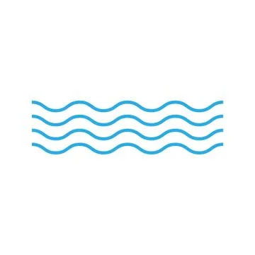 Wave icon on white background. Vector illustrations. Flat design. Stock Illustration