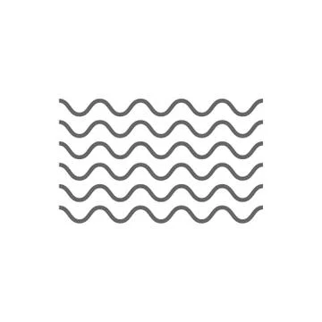 Wave icon on white background. Vector illustrations. Flat design. Stock Illustration