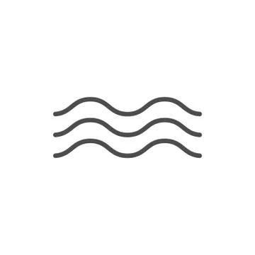 Wave icon on white background. Vector illustrations. Flat design. Stock Illustration