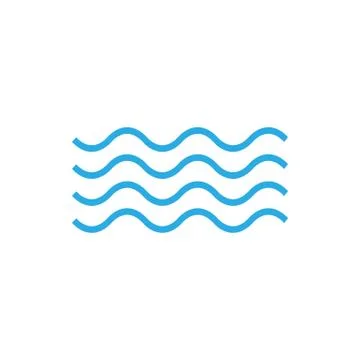 Wave icon on white background. Vector illustrations. Flat design. Stock Illustration