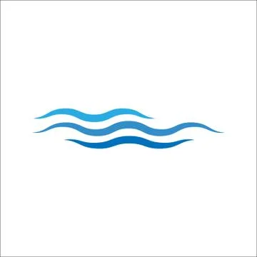 Wave icon on white background. Vector illustrations. Flat design. Stock Illustration