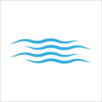 Wave icon on white background. Vector illustrations. Flat design. Stock Illustration